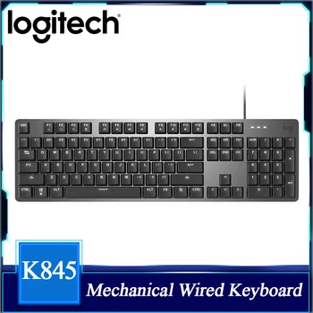 Logitech USB Проводная клавиатура K845 с механической подсветкой, механические переключатели TTC, полноразмерный алюминиевый верхний корпус, 104 клавиши для ПК