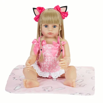 Кукла Bebe 48 см, Возрожденная девочка-малыш, Розовая принцесса, игрушка Baty, силиконовая кукла для всего тела