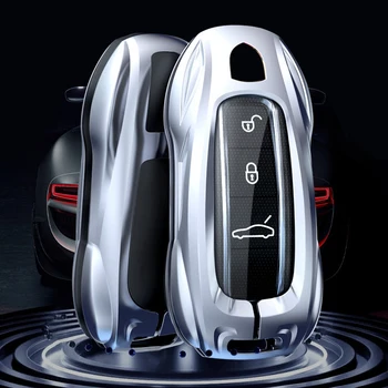 Мода 2023 г. Цинковый сплав ключи от автомобиля чехол в виде ракушки брелок для Porsche 718 911 Panamera Cayenne Macan Boxster Cayman Taycan