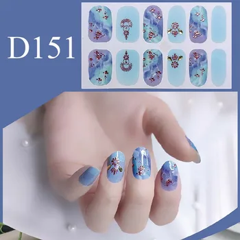 Поддельные наклейки для ногтей Оптом, наклейка для декора ногтей, полное покрытие, наклейки для лака для ногтей D151