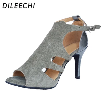DILEECHI/ женские туфли для латиноамериканских танцев из натуральной кожи на высоком каблуке для взрослых, современные танцевальные туфли без компаньонки, мягкая подошва