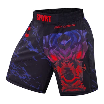 Быстросохнущие мужские боевые шорты для ММА, дизайнерские шорты для бокса, мужские шорты для тренировок с принтом в спортзале
