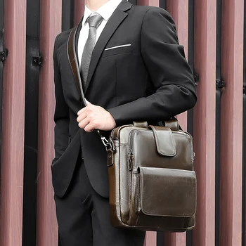 повседневная кожаная сумка мужская из промасленной восковой кожи, водонепроницаемая, большой емкости, 12,9-дюймовый IPAD, компьютерная сумка для файлов формата A4