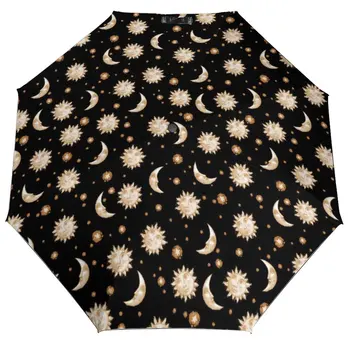 Абстрактный Солнечный принт Неавтоматический зонт Sunshine Pattern Зонт с защитой от ультрафиолета Переносные ветрозащитные зонты для женщин