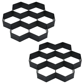2 упаковки шестигранной формы для тротуарной плитки, формы для мощения патио, многоразовый производитель дорожек для садовой бетонной дорожки своими руками