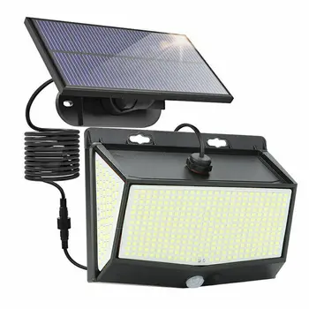 Настенный светильник на солнечной энергии, наружный датчик движения, 468 светодиодов, безопасная Съемная солнечная панель для палубы, подъездной дорожки, ограждения крыльца