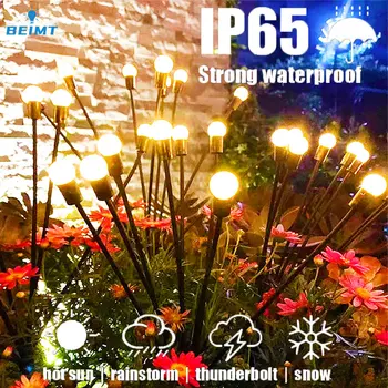Солнечные огни Firefly 6/8/10 светодиодных наружных водонепроницаемых садовых ламп Starburst, качающиеся ландшафтные лампы для украшения внутреннего дворика