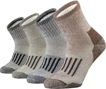 Мужские носки из шерсти мериноса, впитывающие влагу, на открытом воздухе, утепленные, походные носки с тяжелой подушкой, 4 пары, Размер Евро 43-46