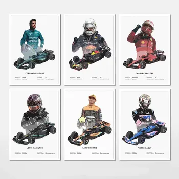 Плакат Формулы-1 Formula Grand Prix Race Driver Гоночные Плакаты Эстетика Автоспорта Скоростной Автомобиль Печать На Холсте Настенное Искусство Декор Комнаты Геймера