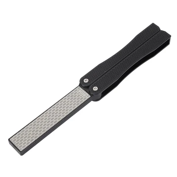 Двусторонняя карманная точилка Высокопрочная Черная Точилка для ножей Веерообразная Компактная портативная для уличного ножа для кухонного ножа