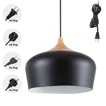 Подвесной светильник с регулируемой яркостью, черный металлический подвесной светильник с подключаемым шнуром, Прикроватная лампа для ресторана в прихожей Deco