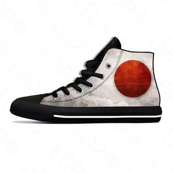 Япония Японский Флаг, Патриотическая Крутая Забавная Модная Повседневная тканевая обувь С высоким берцем, Легкие Дышащие Мужские И женские кроссовки с 3D принтом.