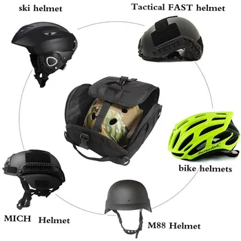 Сумка для тактического шлема, многоцелевая сумка для хранения Molle, военная сумка для переноски для спорта на открытом воздухе, охоты, стрельбы, боевых шлемов