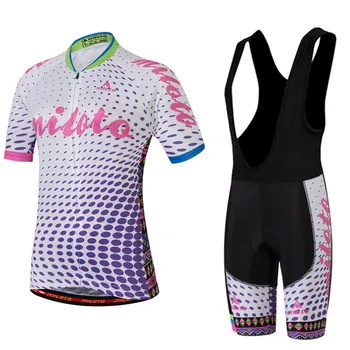 MILOTO Летняя женская велосипедная майка Нагрудник короткий комплект Pro team спортивные Гоночные колготки велосипедная одежда новая ткань Maillot Ciclismo