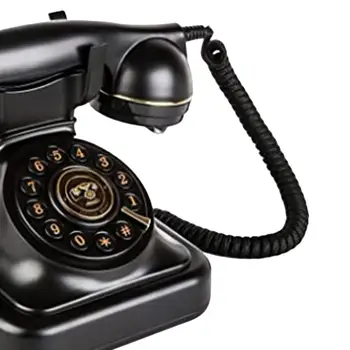 Телефон в стиле ретро Старомодные Стационарные телефоны Кнопочный набор с функцией регулировки громкости Классический домашний телефон для декора стола