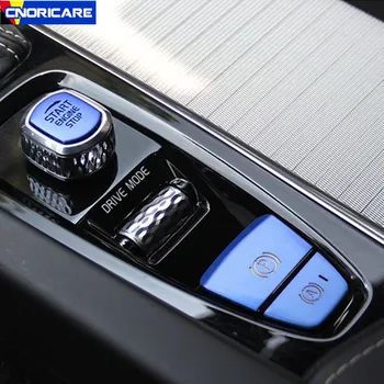Алюминиевый автомобильный стайлинг Кнопка запуска ручного тормоза, декоративные наклейки с блестками, отделка для Volvo XC60 S60 XC90 S90 V90 Аксессуары для интерьера