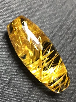 Ожерелье из натурального золота с рутиловым кварцем, подвеска из бисера 31 * 13 мм, Рутиловое золото, женские Мужские украшения AAAAAAA