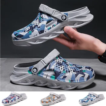 Дышащая пляжная обувь Мужские тапочки Модные сандалии для мужчин Лето 2023 Мужские сандалии Уличная садовая обувь на мягкой подошве Новые поступления
