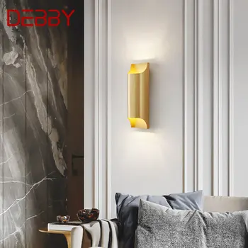 Бра для современного интерьера DEBBY Simplicity Креативное латунное настенное светодиодное крепление для дома, гостиной, спальни, прикроватной тумбочки.
