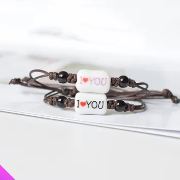 оптовая продажа 10 керамических браслетов для влюбленных, подарок для девочек, романтический веревочный браслет, 4 модели 2021 года, новинка