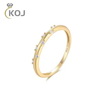 KOJ 100% Настоящее обручальное кольцо из стерлингового серебра 925 пробы с муассанитом и бриллиантом D-цвета Promise Rings для пар влюбленных, ювелирные изделия для помолвки
