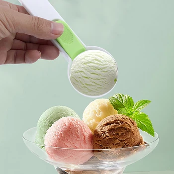 Многофункциональная стопка ложек для мороженого, пластиковая стопка шариков для мороженого двойного назначения, ковшик для мороженого, фруктовая ложка для шариков