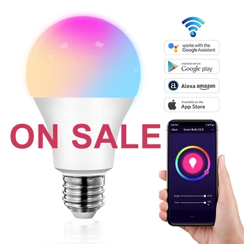 В ПРОДАЖЕ!! Wifi Smart Light RGB LED Wifi Alexa Google Assistant Лампа с регулируемой яркостью Magic Color Smart Lamp 110V светодиодная лампа