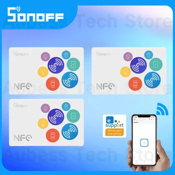 SONOFF NFC Tag 215 чип 540 Байт Смарт-теги Ярлыки автоматизации Нажмите, чтобы запустить смарт-сцену, совместимую с телефонами с поддержкой NFC