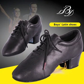 Танцевальная обувь BD Для мальчиков, обувь для латиноамериканских танцев, Конкурсное шоу, Яркая кожаная детская обувь на мягкой подошве 419