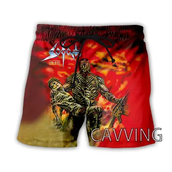 Новые модные женские/мужские летние пляжные шорты с 3D-принтом Sodom Band, уличная одежда, мужские быстросохнущие повседневные шорты для отдыха