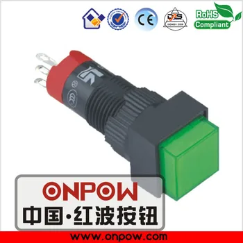 ONPOW 10 мм пластиковый 1NO1NC кнопочный переключатель с квадратной головкой LAS3F-11Z/G