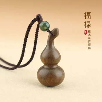 Винтажное ожерелье с подвеской из сандаловой тыквы Ping'an Fulu, длинная цепочка для свитера, аксессуар-подвеска