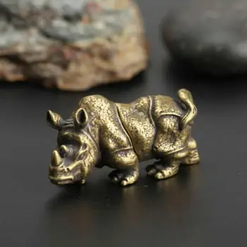 Китайская коллекция, изысканная статуэтка азиатского антикварного коллекционного латунного носорога