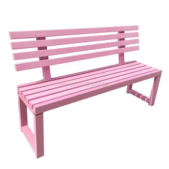 Изготовленная на заказ Кибер-Праздничная Розовая спинка Паркового кресла, Уличная скамейка для отдыха в торговом центре, Табурет из массива дерева, Железная Художественная Скамейка во дворе, Белая