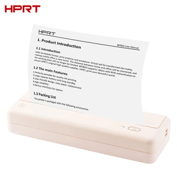Портативный бумажный принтер HPRT MT810 A4 Термопечать Беспроводные BT-принтеры, совместимые с мобильным фотопринтером iOS и Android