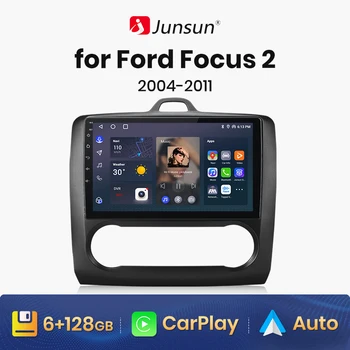 Junsun V1 AI Voice Wireless CarPlay Android Авторадио для Ford focus 2 Mk2 2004-2011 4G Автомобильный Мультимедийный GPS 2din автомагнитола