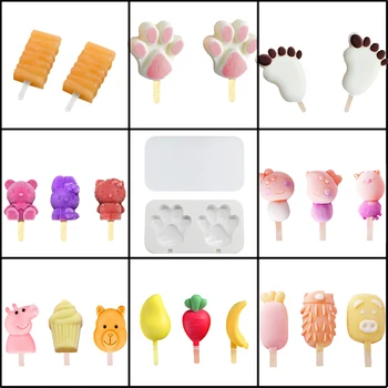 Силиконовая форма для мороженого Meibum с крышкой В форме фруктового животного Для мороженого, сока, десерта, формы для эскимо, Кубика Замороженной присоски