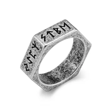 Кольцо из титановой стали Viking диаметром 7 мм с шестигранной гайкой, мужское ювелирное кольцо