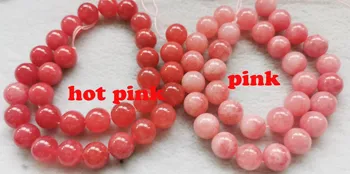 Вишнево-розовый родохрозит, нефритовый драгоценный камень 6-14 мм, необычный круглый шар, гладкие свободные бусины 16 дюймов для ожерелья, браслета