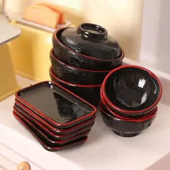 Полезная креативная миниатюрная модель столовых приборов Тонкой работы Декоративная тарелка для кукольного домика, миска, игрушка для кухонной посуды