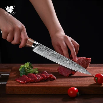 SWITYF 8-дюймовый тесак из японской Дамасской стали, Высококачественные кухонные инструменты для приготовления пищи, Профессиональный нож для нарезки от шеф-повара