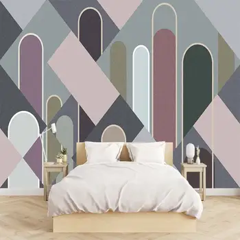 Современные простые и роскошные абстрактные геометрические линии, 3D гостиная, спальня, самоклеящиеся обои на заказ, настенная роспись