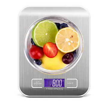 Пищевые весы из нержавеющей стали - высокоточные весы для кухни и приготовления пищи Кухонные весы цифровые 5/10 кг