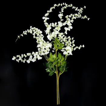 Свадебный декор из искусственного шелка, лозы глицинии, шелка Ратта, подвесной цветок, 6 штук, (белый)