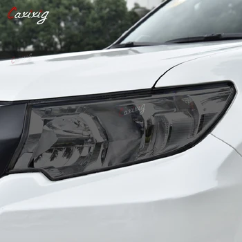 2шт Защитная пленка для автомобильных фар Дымчато-черная Прозрачная наклейка из ТПУ с подсветкой для Toyota Land Cruiser Prado 150 2017-2020