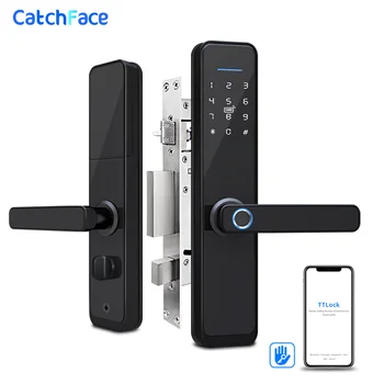 Дверной замок с биометрическим отпечатком пальца Bluetooth Smart Electronic Lock APP Code RFID Замок без ключа Alexa / Google Home / приложение Smart Life