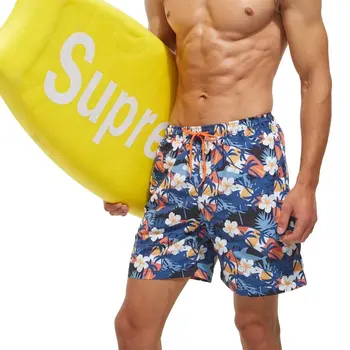 Плавки Мужские с карманом на молнии, пляжные шорты 2 в 1, быстросохнущие, легкие солнцезащитные купальники с компрессионной подкладкой