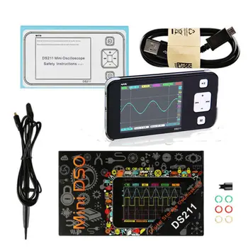 MINI DS211 Портативный ЖК-цифровой осциллограф Nano карманного размера Профессиональный цифровой автомобильный DSO211 с зондом MCX