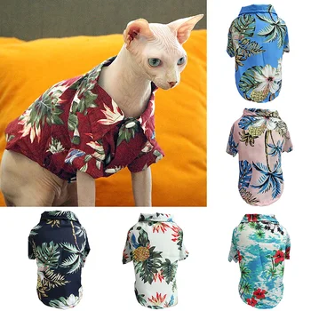 Футболки для собак в гавайском пляжном стиле, Летняя одежда для маленьких средних собак, щенков, кошек, одежда для чихуахуа, Тонкие дышащие костюмы для домашних животных для собак