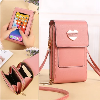 сумка для мобильного телефона с сенсорным экраном, женская многофункциональная сумка через плечо, модный мини-диагональный кошелек